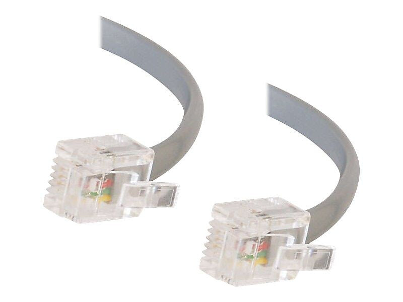 C2G 02970 7' RJ-11 Modular Telephone Cable, Silver