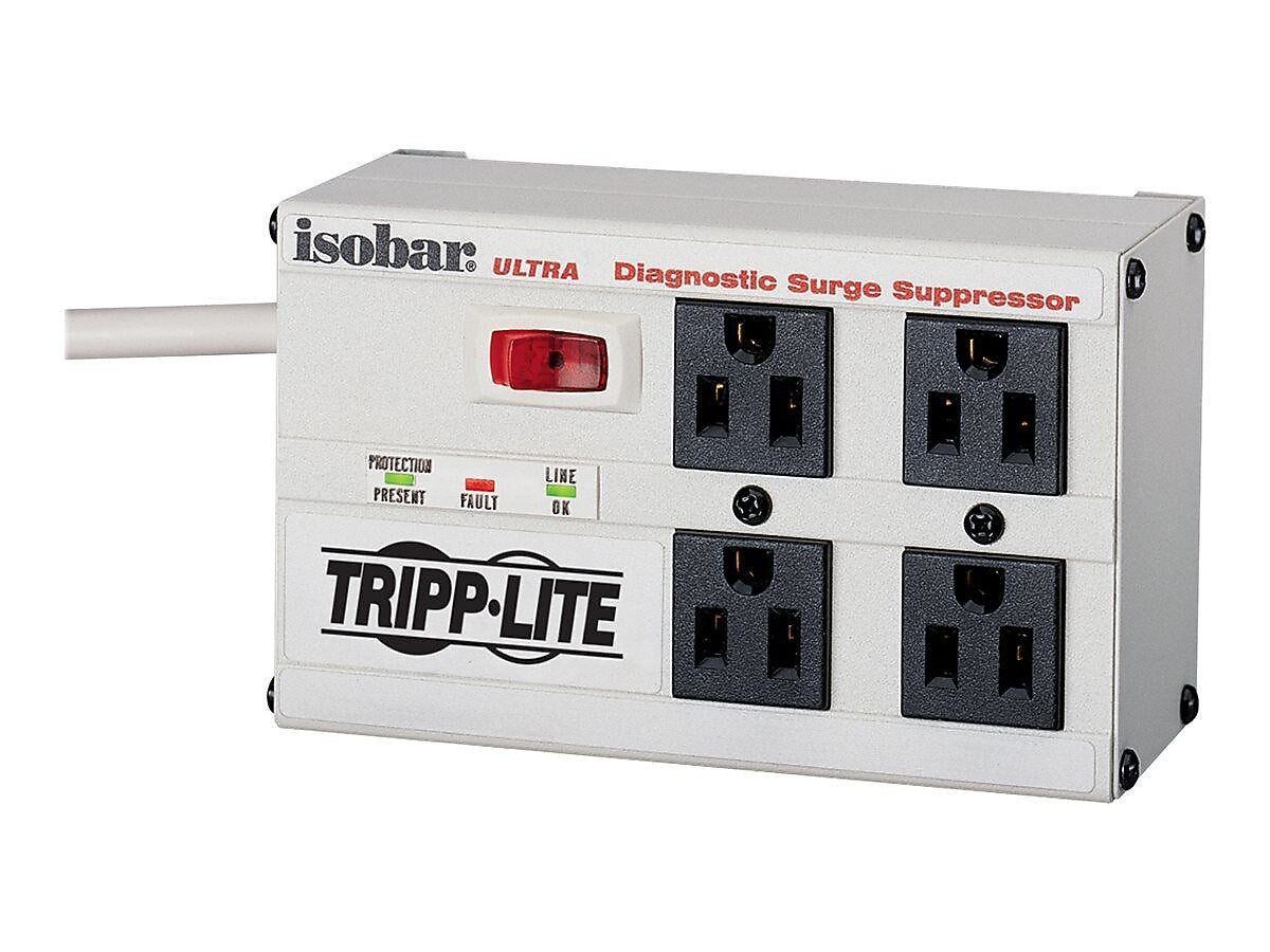 Tripp Lite 4 Outlet Home/Office, 6' Cord, 3330 Joules (ISOBAR4ULTRA)