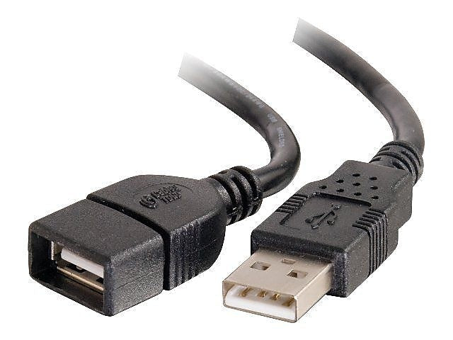 C2G 3.3' Type-A USB Female/Male Extension Cable, Black