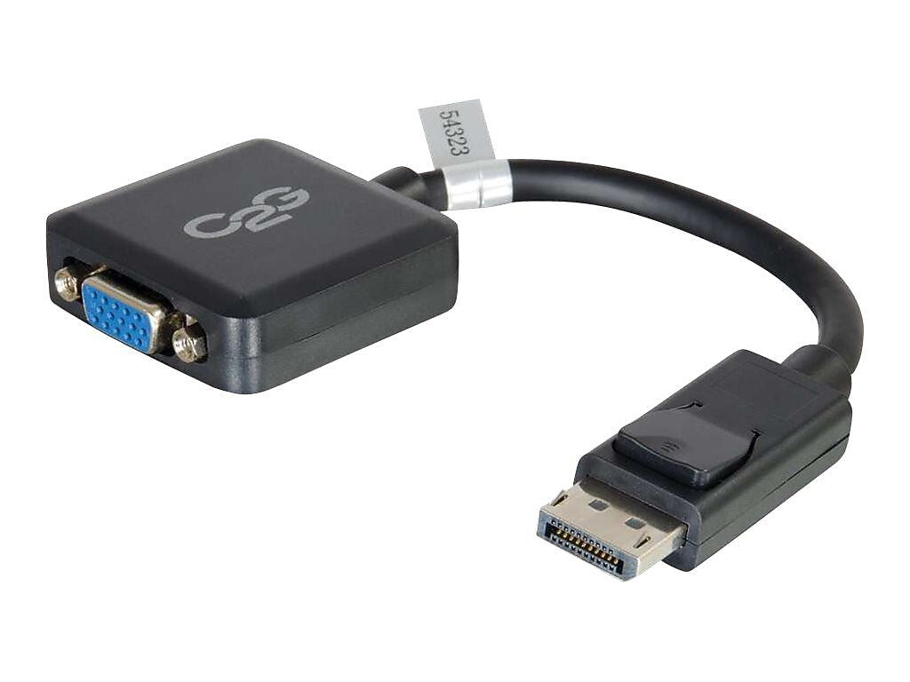 C2G 54323 8" DisplayPort to VGA Male/Female Active Converter Adapter, Black
