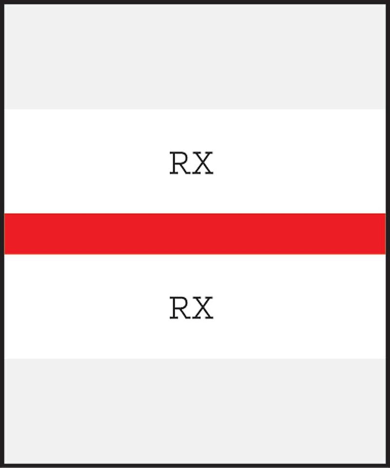 Medical Arts Press® Standard Preprinted Chart Divider Tabs; RX, Red