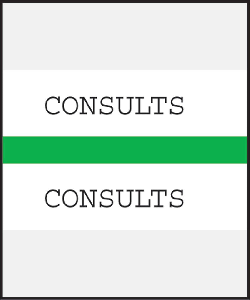 Medical Arts Press® Standard Preprinted Chart Divider Tabs; Consults, Green