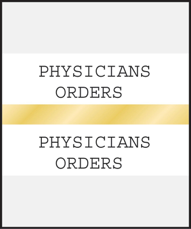 Medical Arts Press® Standard Preprinted Chart Divider Tabs; Physicians Orders, Gold