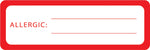Allergy Warning Medical Labels, Allergic:, Red and White, 1x3", 500 Labels