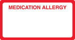 Allergy Warning Medical Labels, Medication Allergy, Red and White, 1-3/4x3-1/4", 500 Labels