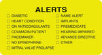 Chart Alert Medical Labels, Alerts, Chartreuse, 1-3/4x3-1/4", 500 Labels