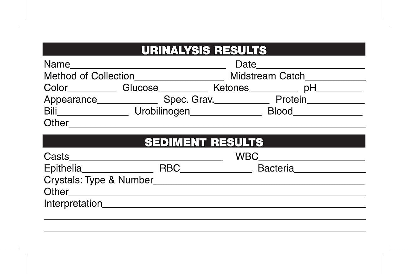 Medical Laboratory Labels, Urinalysis Results, White, 2-1/2x4", 100 Labels