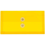 JAM Paper® Plastic Envelopes with Button and String Tie Closure, #10 Business Booklet, 5.25 x 10, Yellow, 12/Pack (921B1YE)