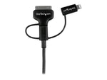 StarTech 3.3' Lightning/30-Pin Dock/Micro USB to USB Male to Male Cable, Black (LTADUB1MB)