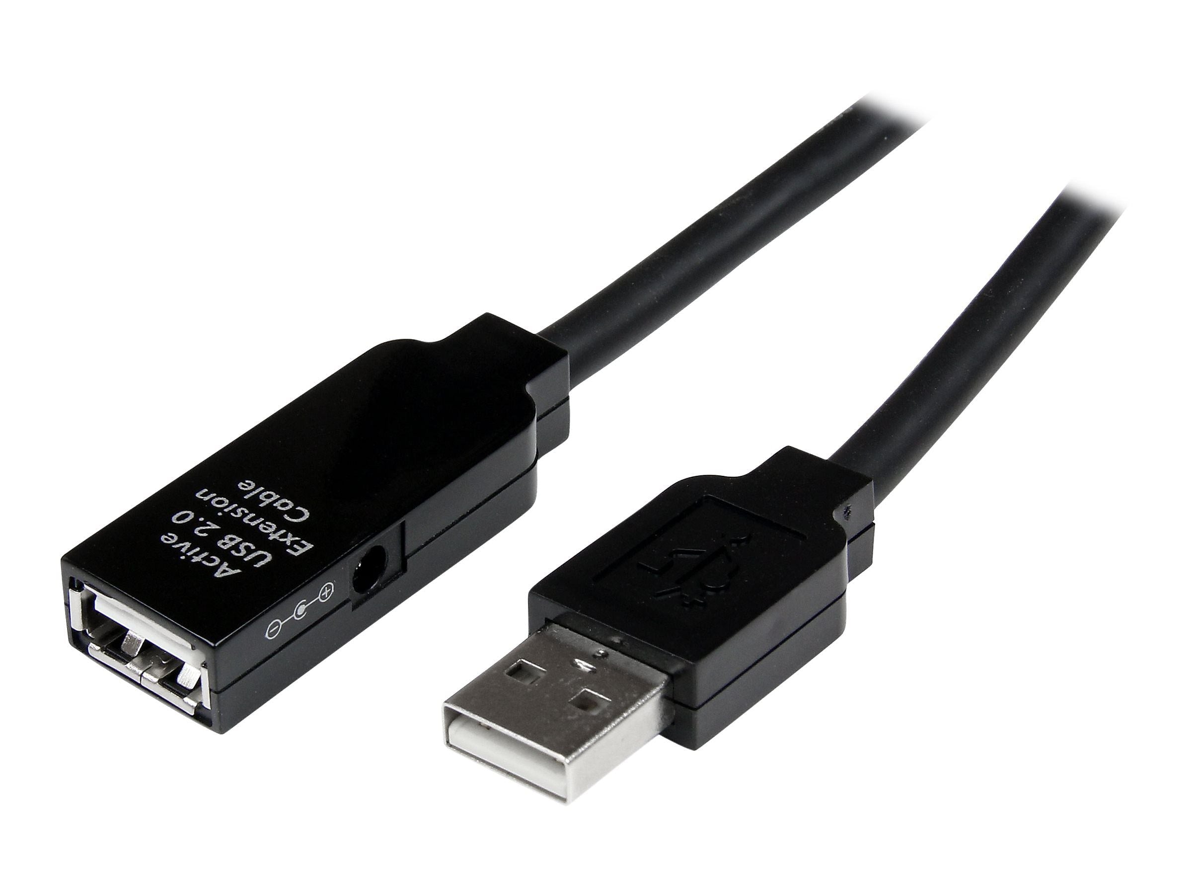 StarTech 65.6' USB A to USB A Extension Cable, Male to Female, Black (USB2AAEXT20M)