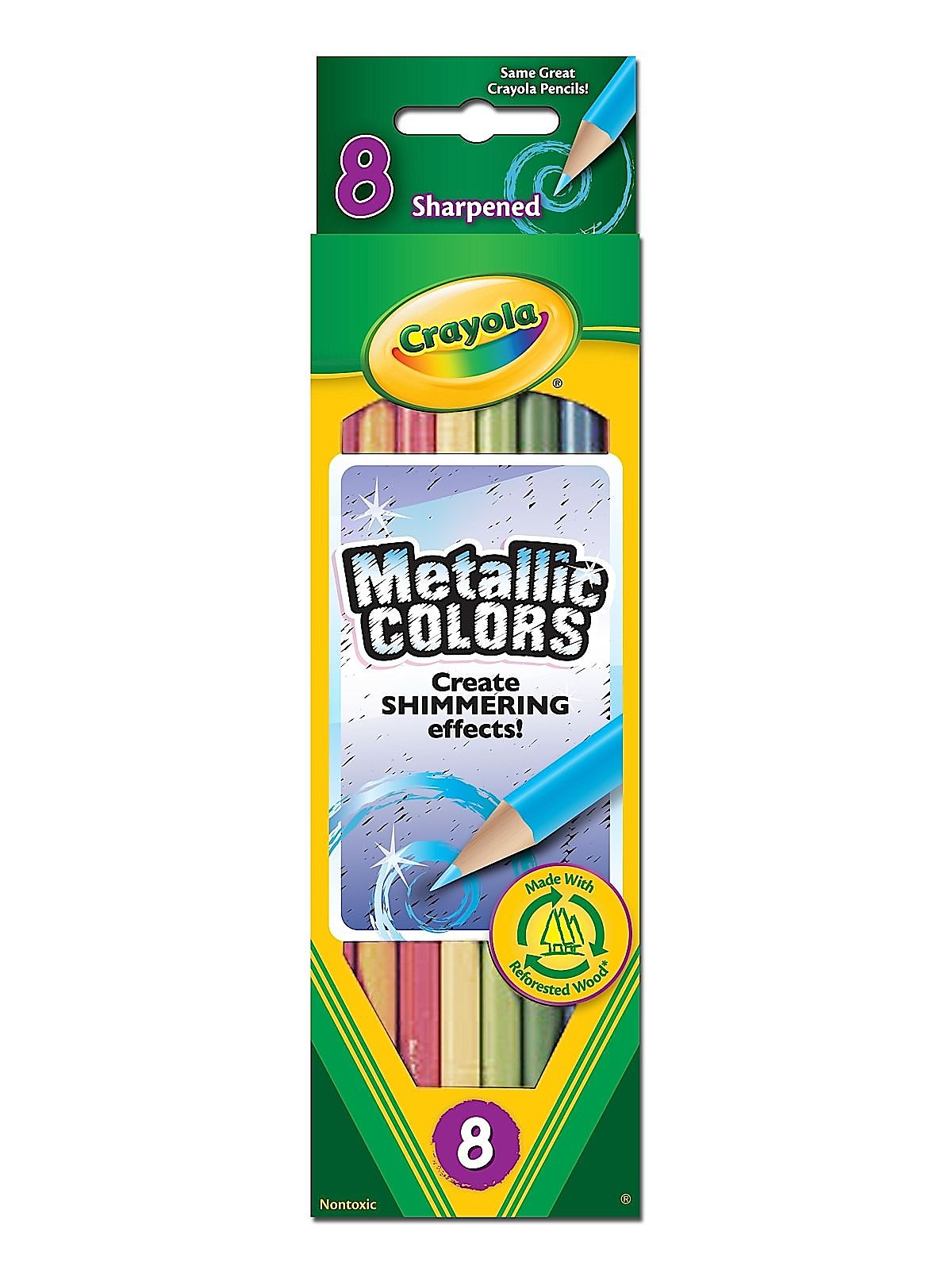 Crayola Colored Pencils Of 8 Metallic Colors, 6 Boxes/Pack