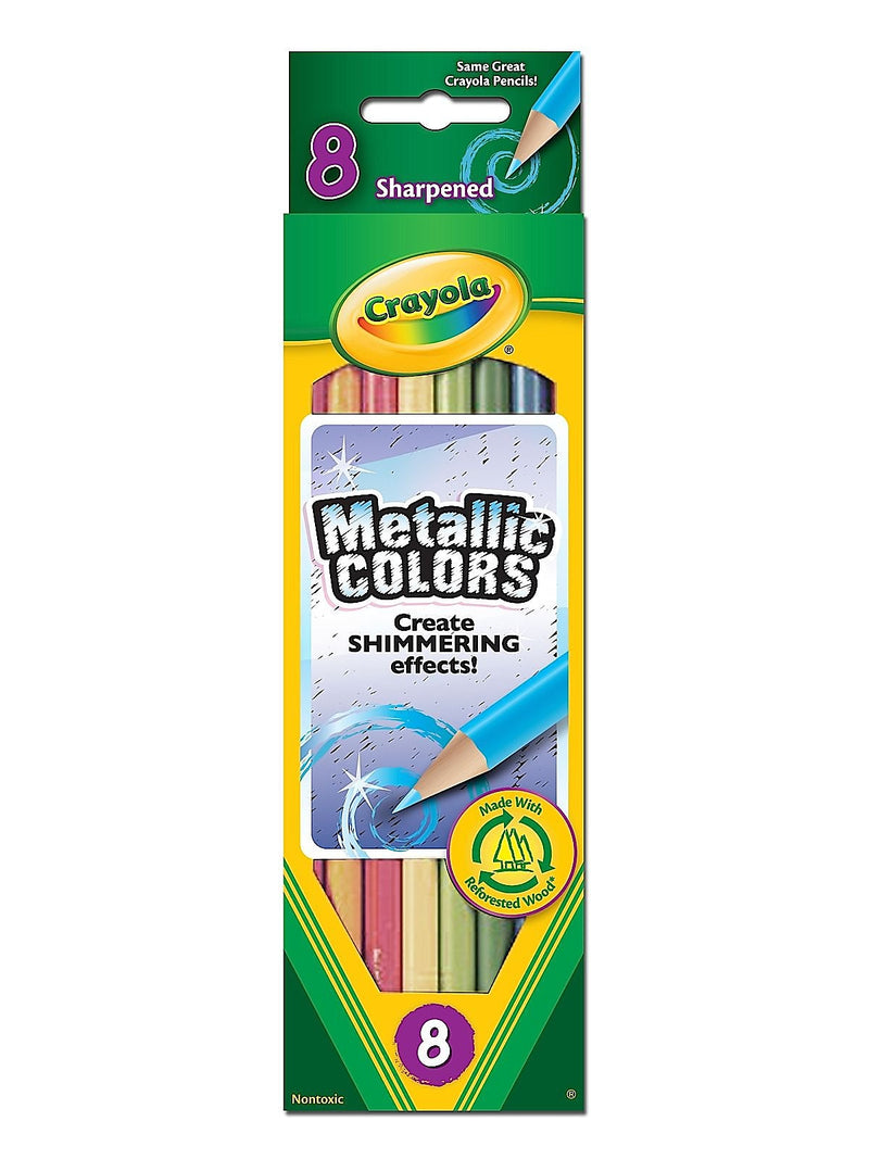Crayola Colored Pencils Of 8 Metallic Colors, 6 Boxes/Pack