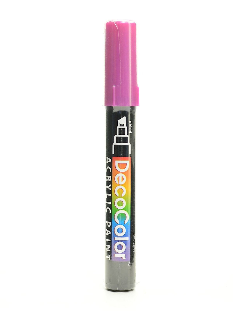 Marvy Uchida Decocolor Acrylic Paint Markers Metallic Red Chisel Tip [Pack Of 6]