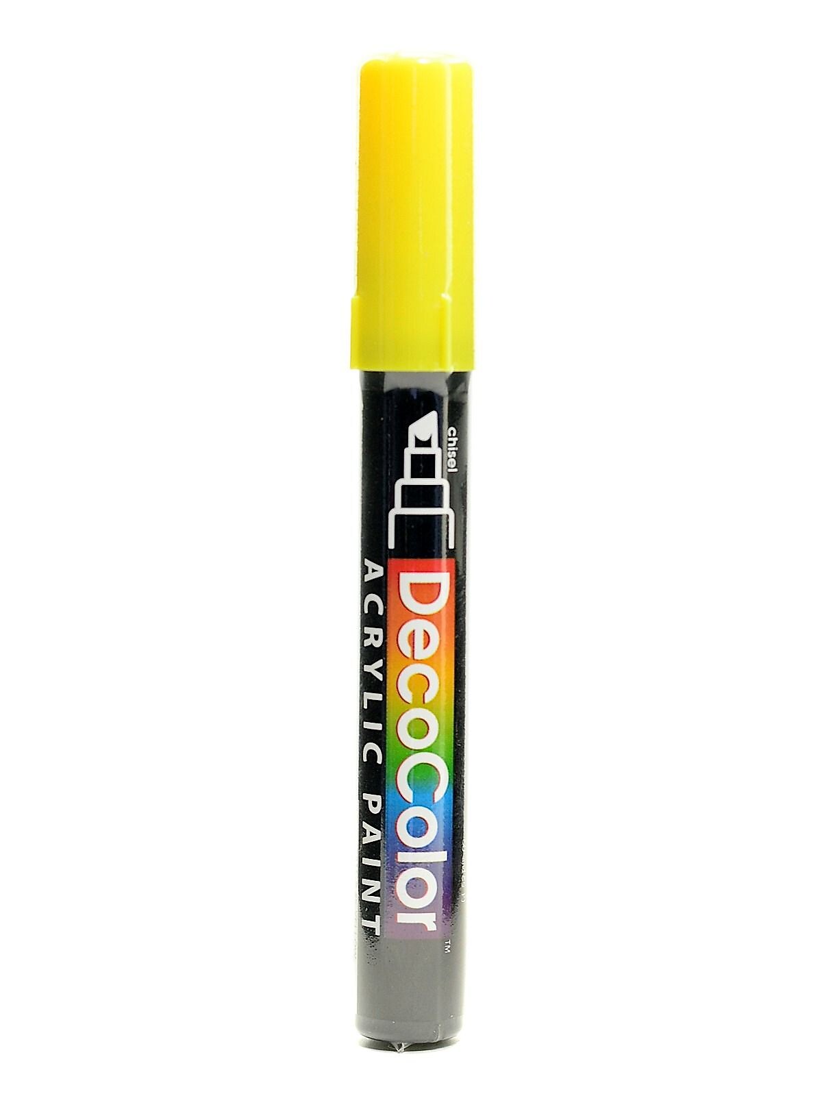 Marvy Uchida Decocolor Acrylic Paint Markers yellow chisel tip [Pack of 6]