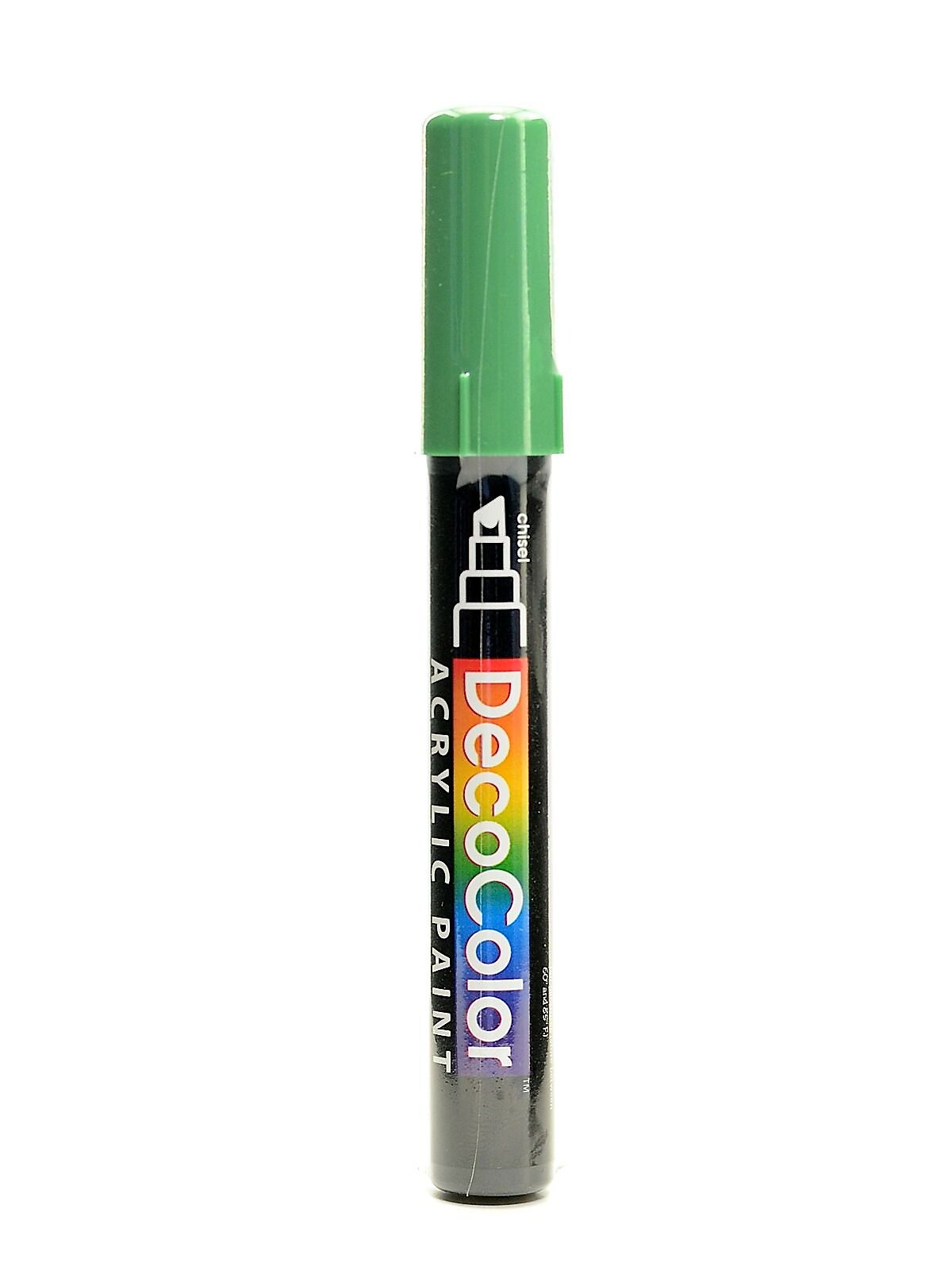 Marvy Uchida Decocolor Acrylic Paint Markers Jade Green Chisel Tip [Pack Of 6]