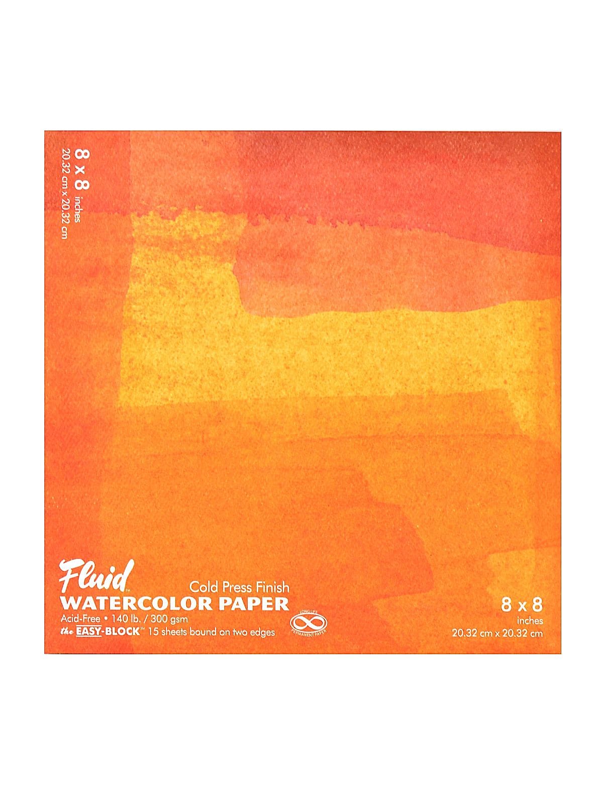 Global Art Fluid Cold Press Watercolor Paper 8" X 8" Block Pack Of 2 (98787-Pk2)