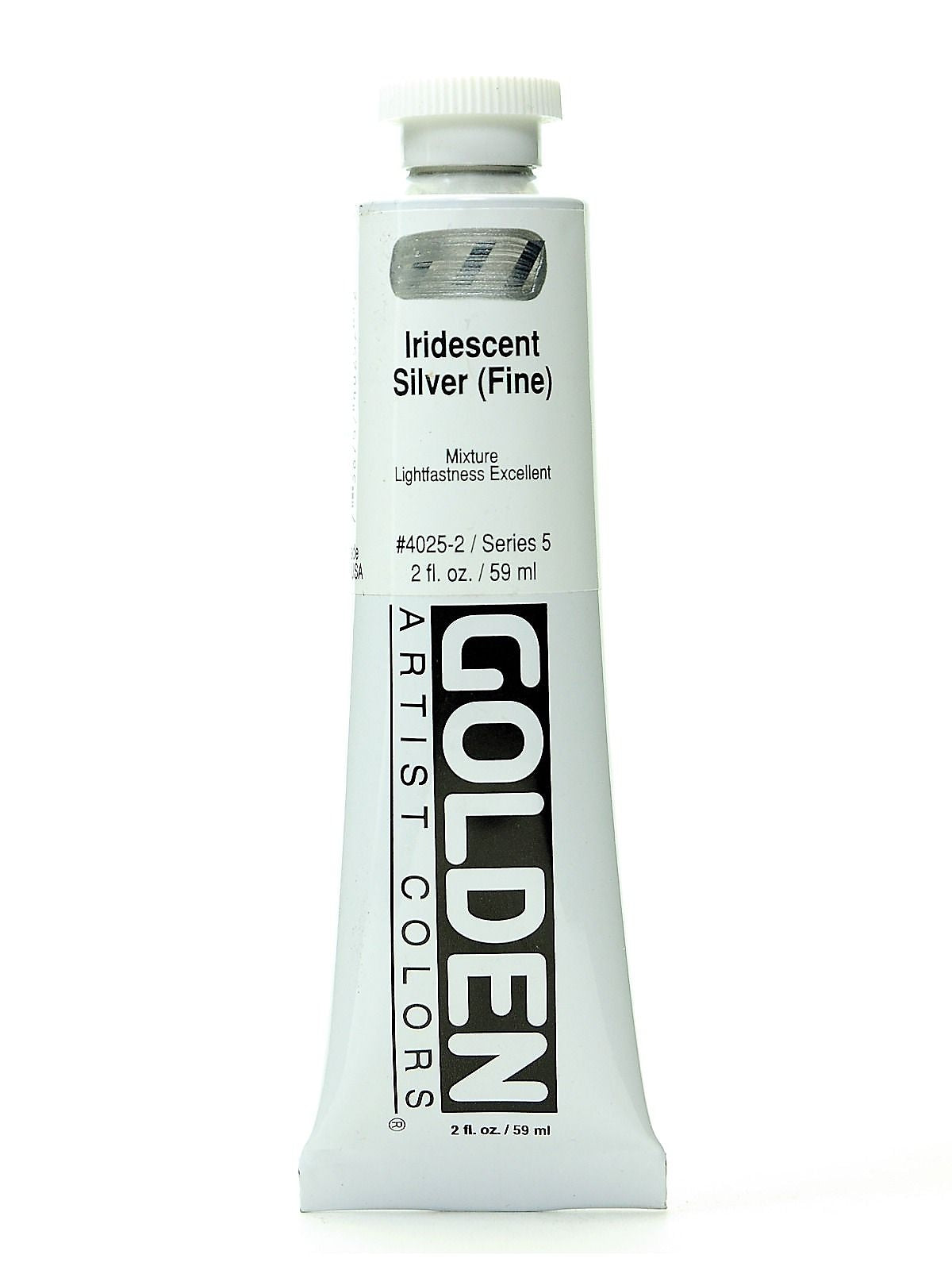 Golden Iridescent And Interference Acrylic Paints Iridescent Silver Fine 2 Oz.