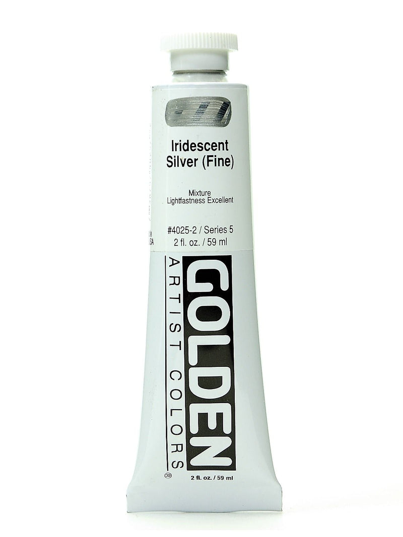 Golden Iridescent And Interference Acrylic Paints Iridescent Silver Fine 2 Oz.