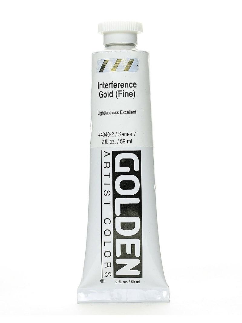 Golden Iridescent And Interference Acrylic Paints, Interference Gold, Fine, 2Oz (87556)