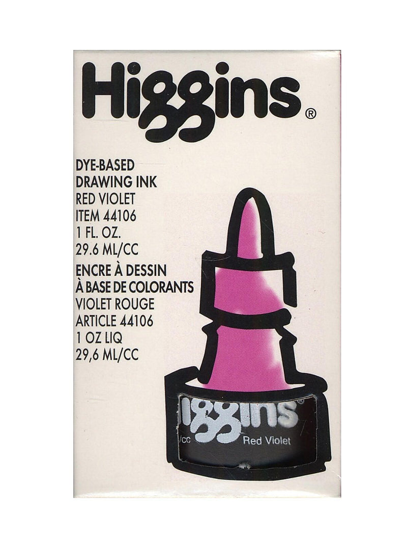 Higgins Dye-Based Drawing Ink, Red Violet / Non-Waterproof 1 oz. [Pack of 4]