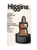 Higgins Dye-Based Drawing Ink, Brown / Non-Waterproof 1 oz. [Pack of 4]