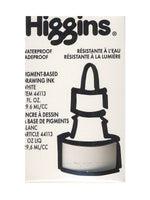 Higgins Dye-Based Drawing Ink, White Pigment-Based / Waterproof 1 oz. [Pack of 4]