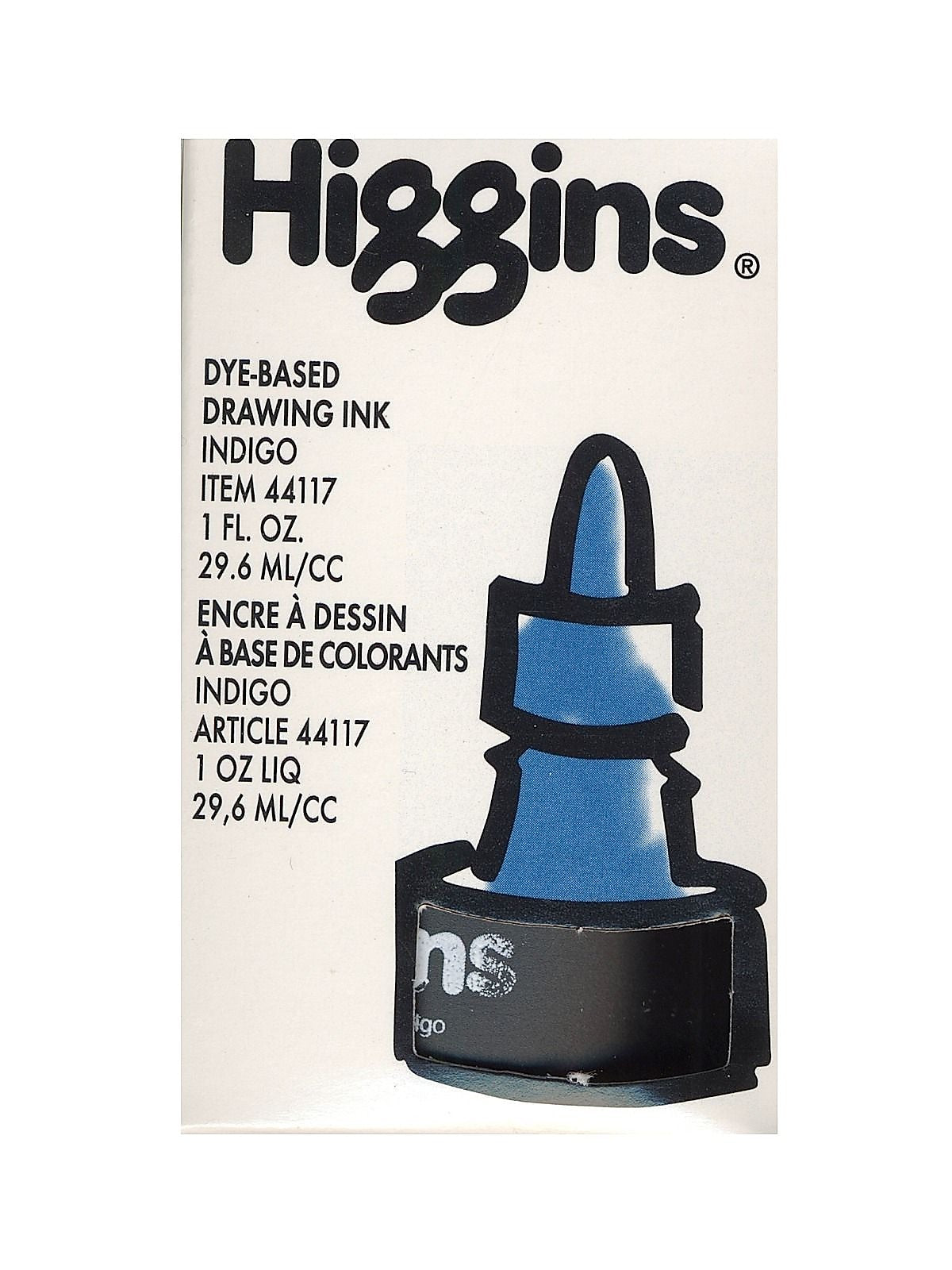 Higgins Dye-Based Drawing Ink, Indigo / Non-Waterproof 1 oz. [Pack of 4]