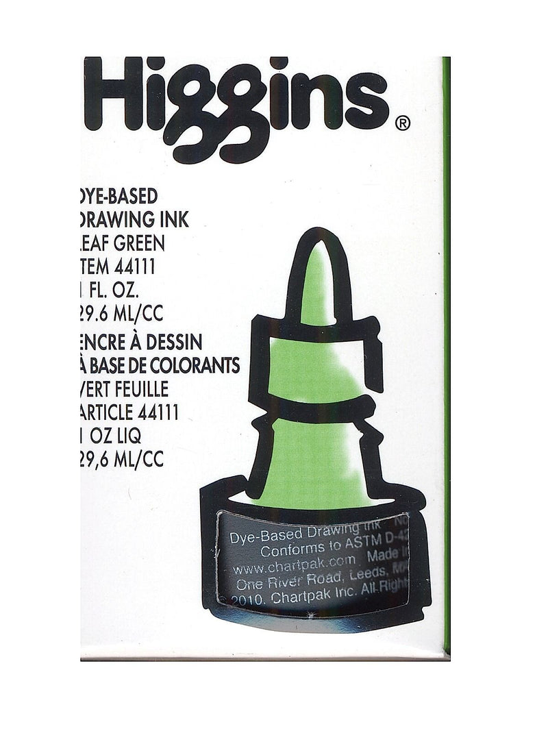 Higgins Dye-Based Drawing Ink, Leaf Green / Non-Waterproof 1 oz. [Pack of 4]