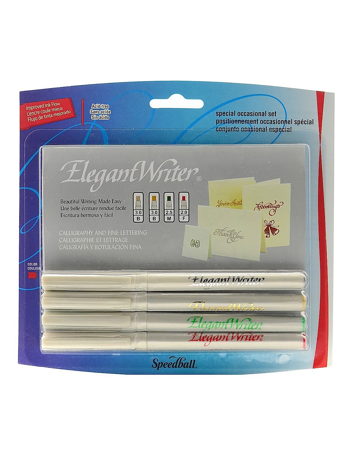 Speedball Elegant Writer Calligraphy Marker Sets special occasion colors asst. points no. 2886 [Pack of 3]