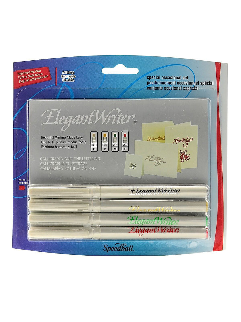 Speedball Elegant Writer Calligraphy Marker Sets special occasion colors asst. points no. 2886 [Pack of 3]