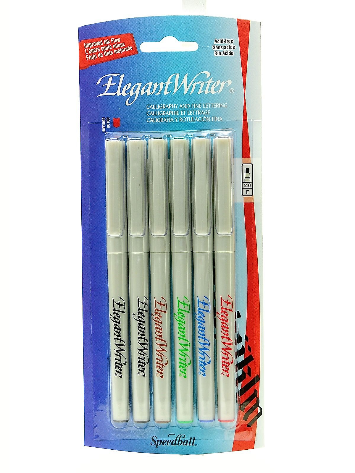 Speedball Elegant Writer Calligraphy Marker Set, Assorted, Fine Point, No. 2881, 2/Pack