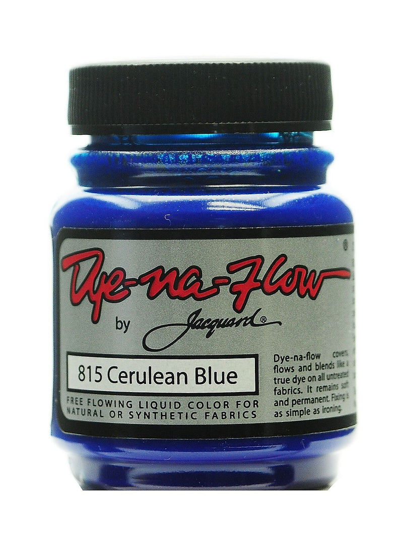 Jacquard Dye-Na-Flow Fabric Colors, Cerulean Blue 2 1/4Oz No 815, 4/Pack (64263-Pk4)