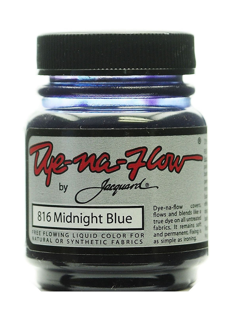 Jacquard 64264-Pk4 Dye-Na-Flow Fabric Colors, Midnight Blue, 2 1/4Oz, No 816, 4/Pack