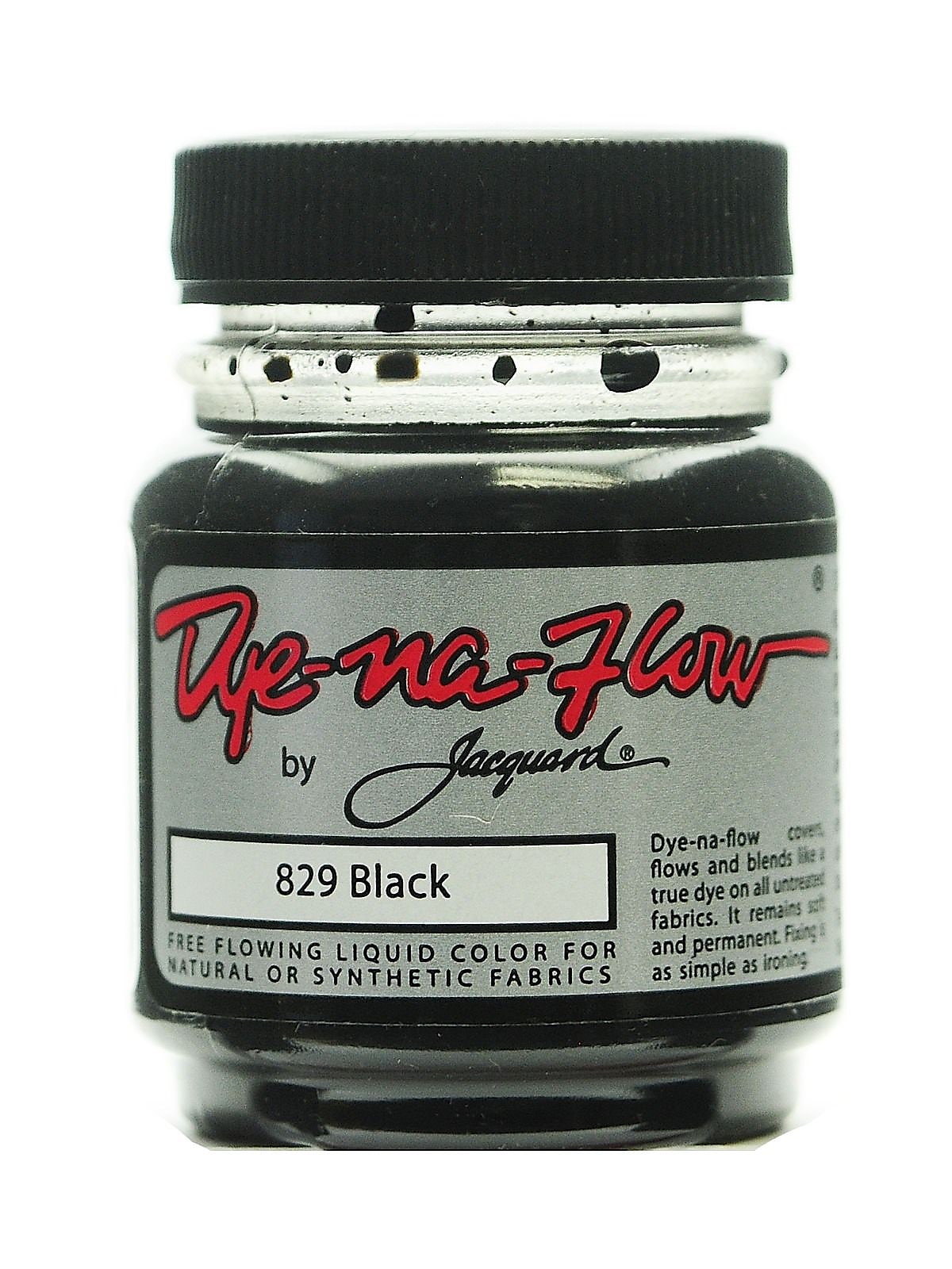 Jacquard Dye-Na-Flow Fabric Colors, Black, 2 1/4Oz, No 829, 4/Pack (64288-Pk4)