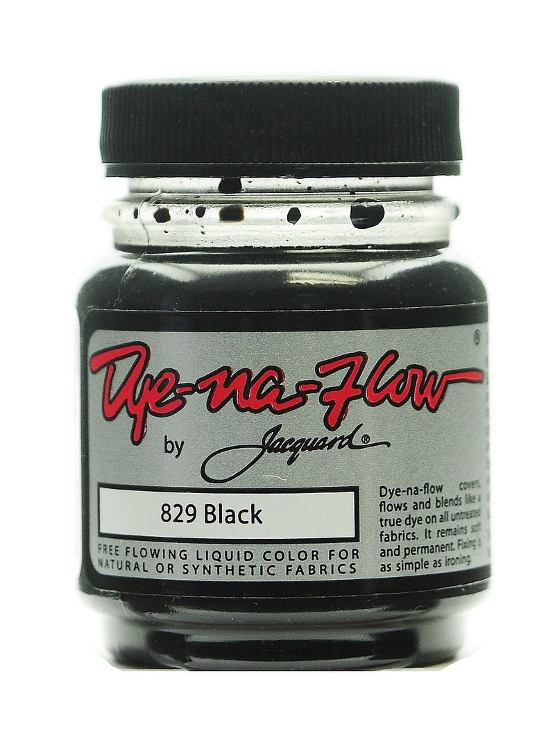 Jacquard Dye-Na-Flow Fabric Colors, Black, 2 1/4Oz, No 829, 4/Pack (64288-Pk4)