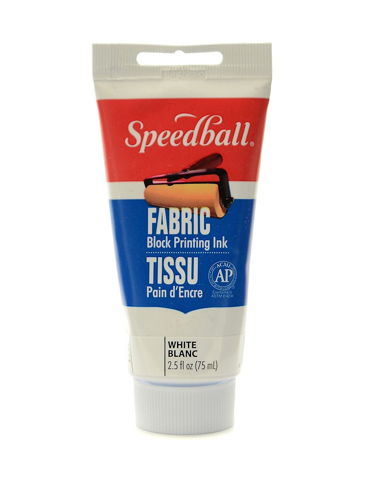 Speedball Block Printing Fabric Ink 2.5 Oz. White, 2/Pk