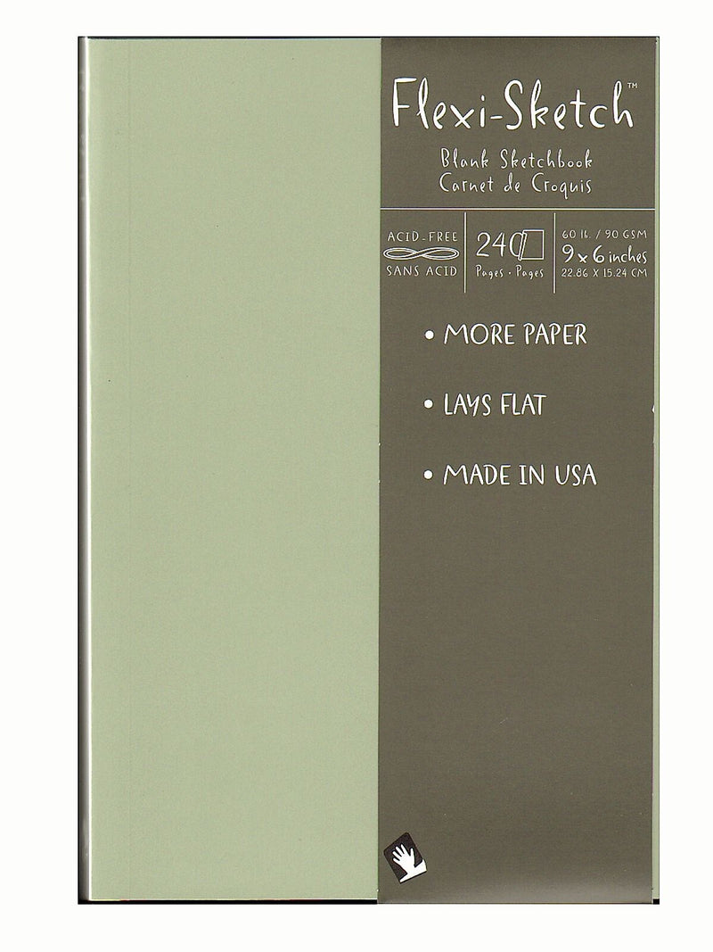 Global Art Flexi-Sketch 6" x 9" Paper Bound Sketch Book, 120 Sheets/Book, 3/Pack (67999-PK3)