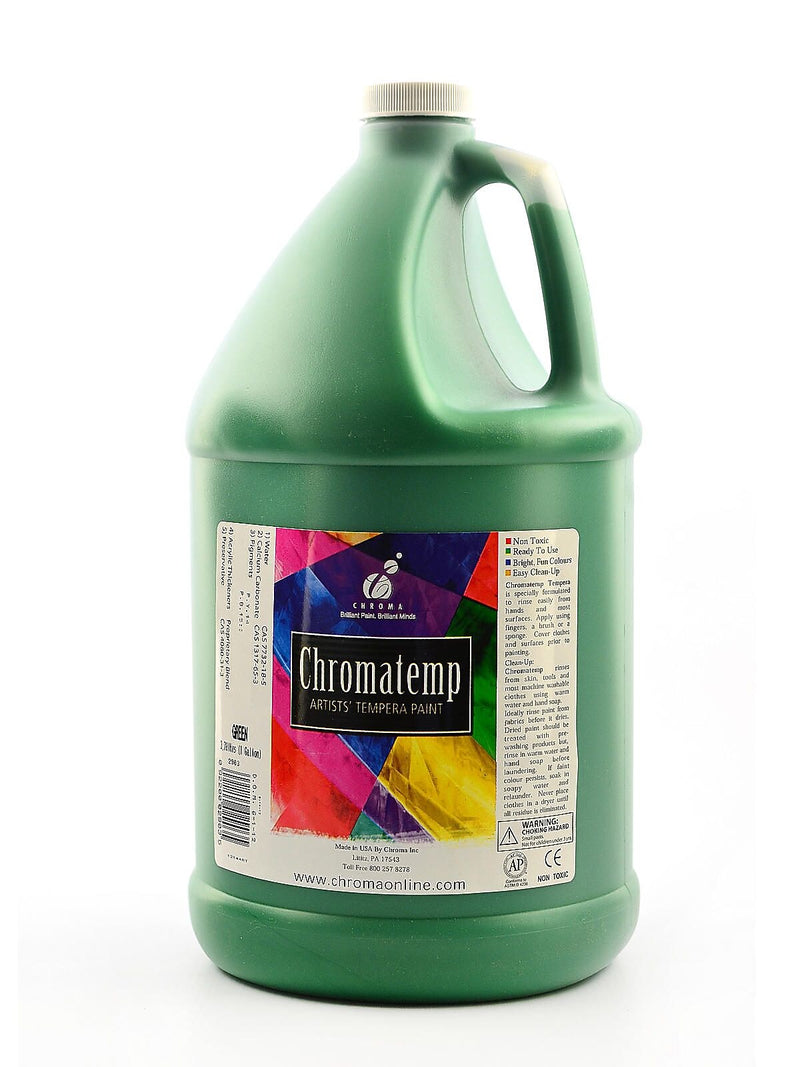 Chroma Inc. Chromatemp Artists' Tempera Paint, Green, Gallon (75231)