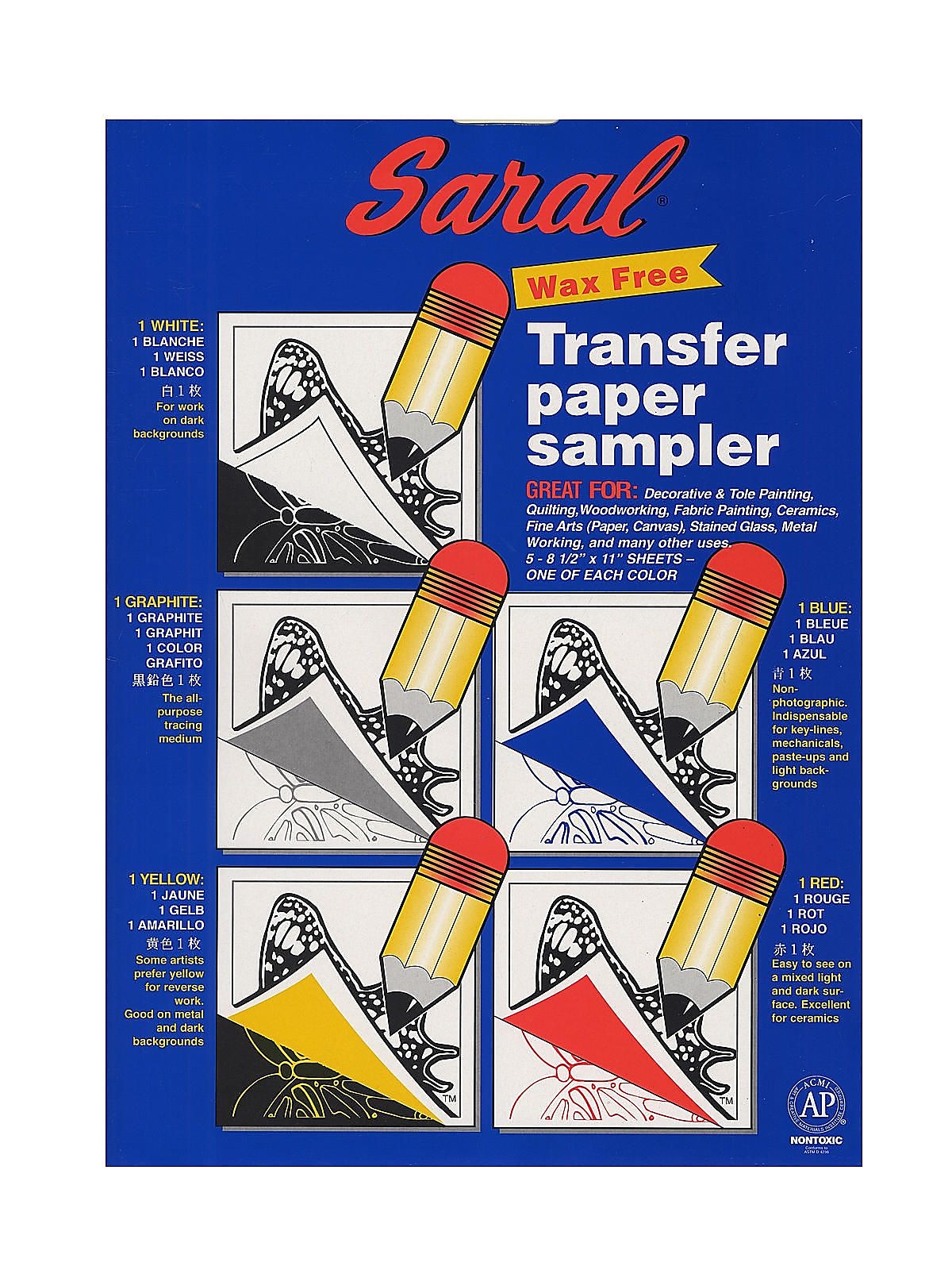 Saral Transfer (Tracing) Paper Sampler, 5 Sheets, 8 1/2" X 11", 2/Pack (74663-Pk2)