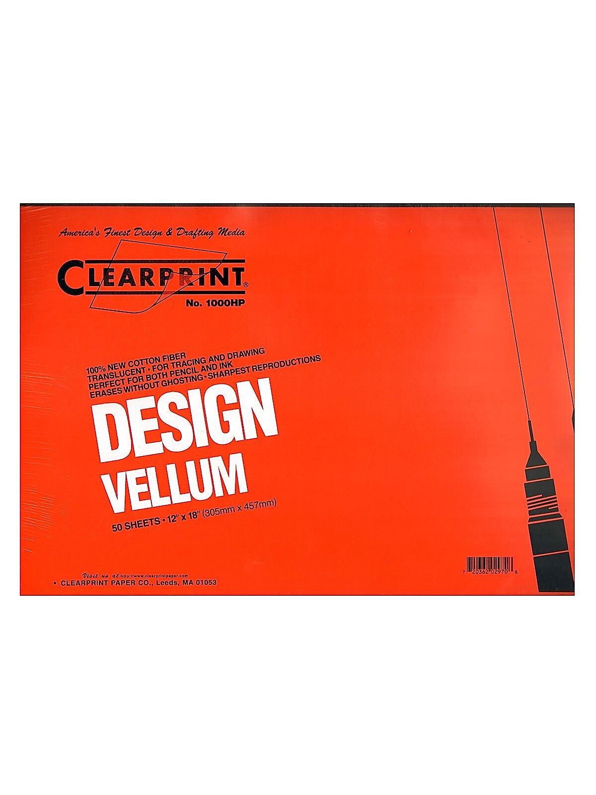 Clearprint Design Vellum Pad No. 1000Hp 12 In. X 18 In. Pad Of 50