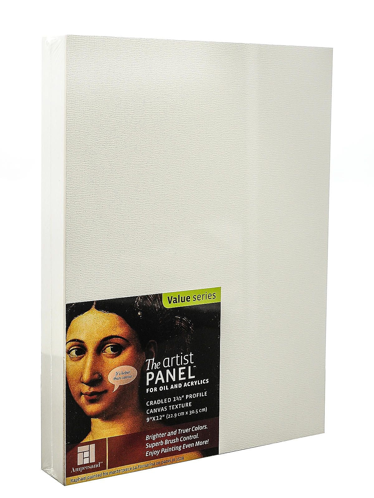 Ampersand The Artist Panel White Wood Canvas Panel, 9" x 12", 2/Pack (22089-PK2)