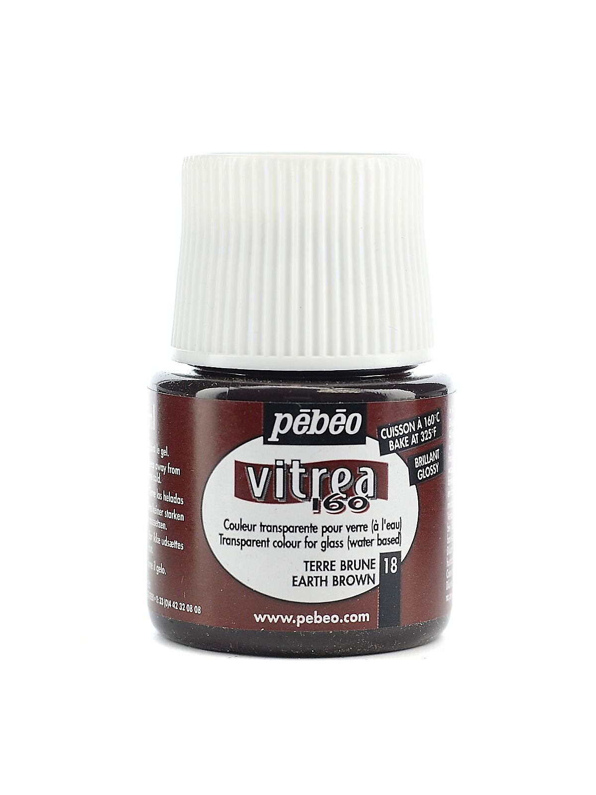 Pebeo Vitrea 160 Glass Paint Earth Brown Gloss 45 Ml [Pack Of 3]