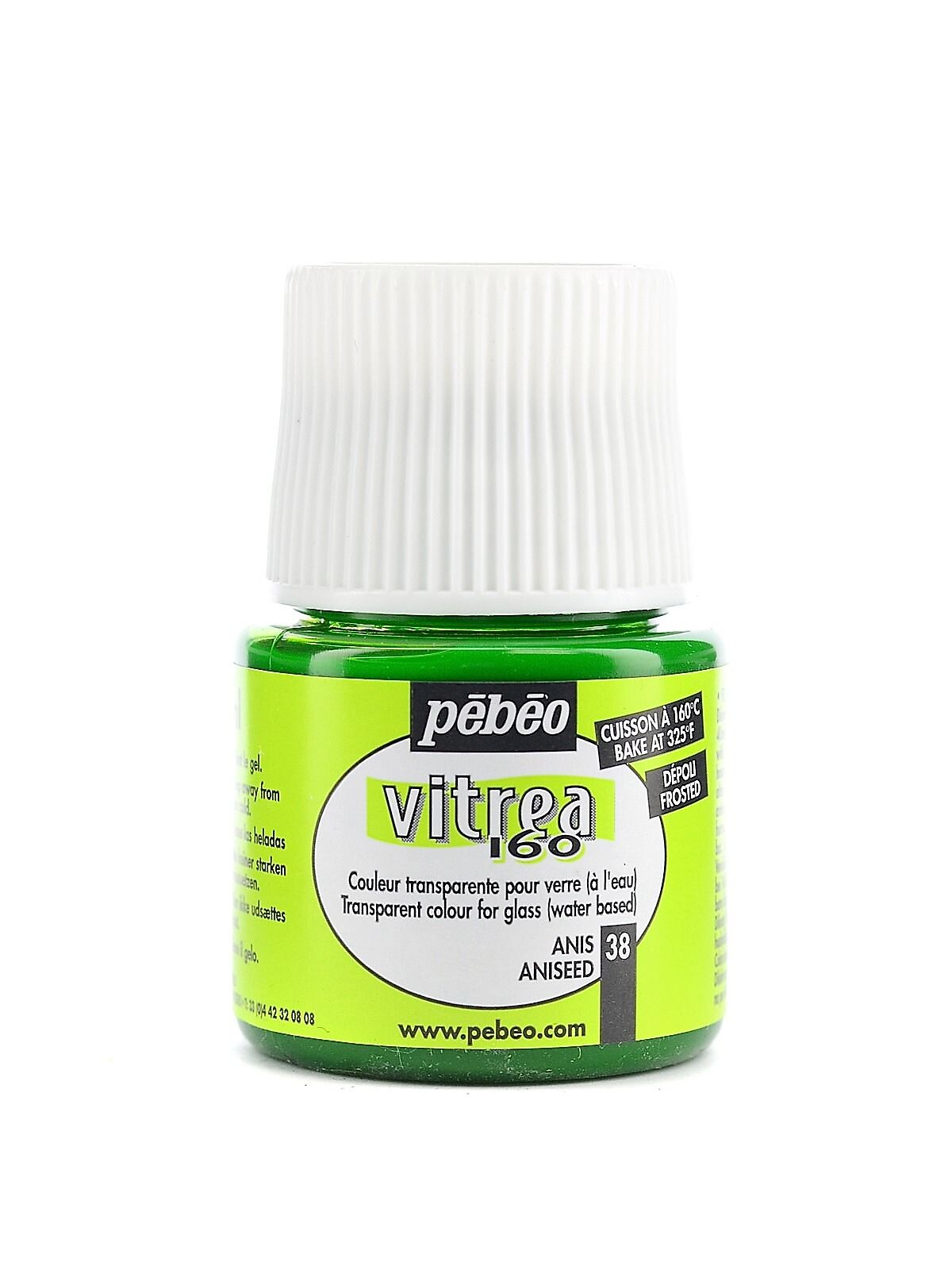 Pebeo Vitrea 160 Glass Paint Aniseed Green Frosted 45 Ml [Pack Of 3]