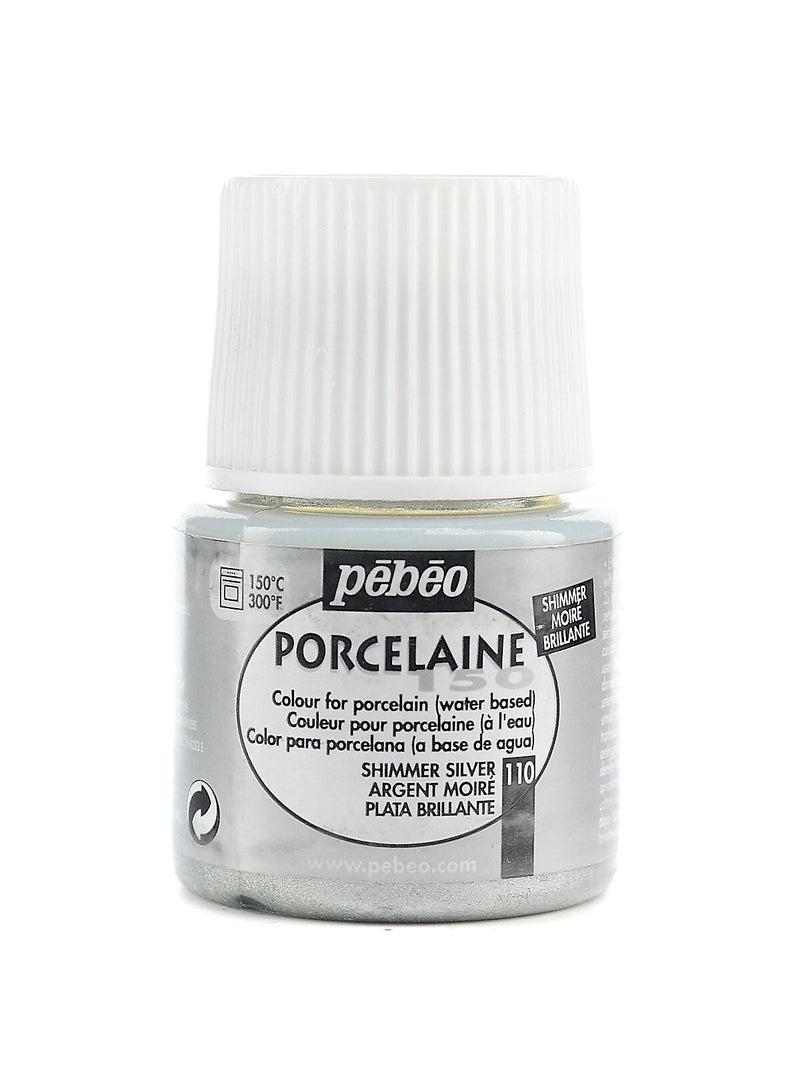 Pebeo Porcelaine 150 China Paint Shimmer Silver 45 Ml [Pack Of 3]