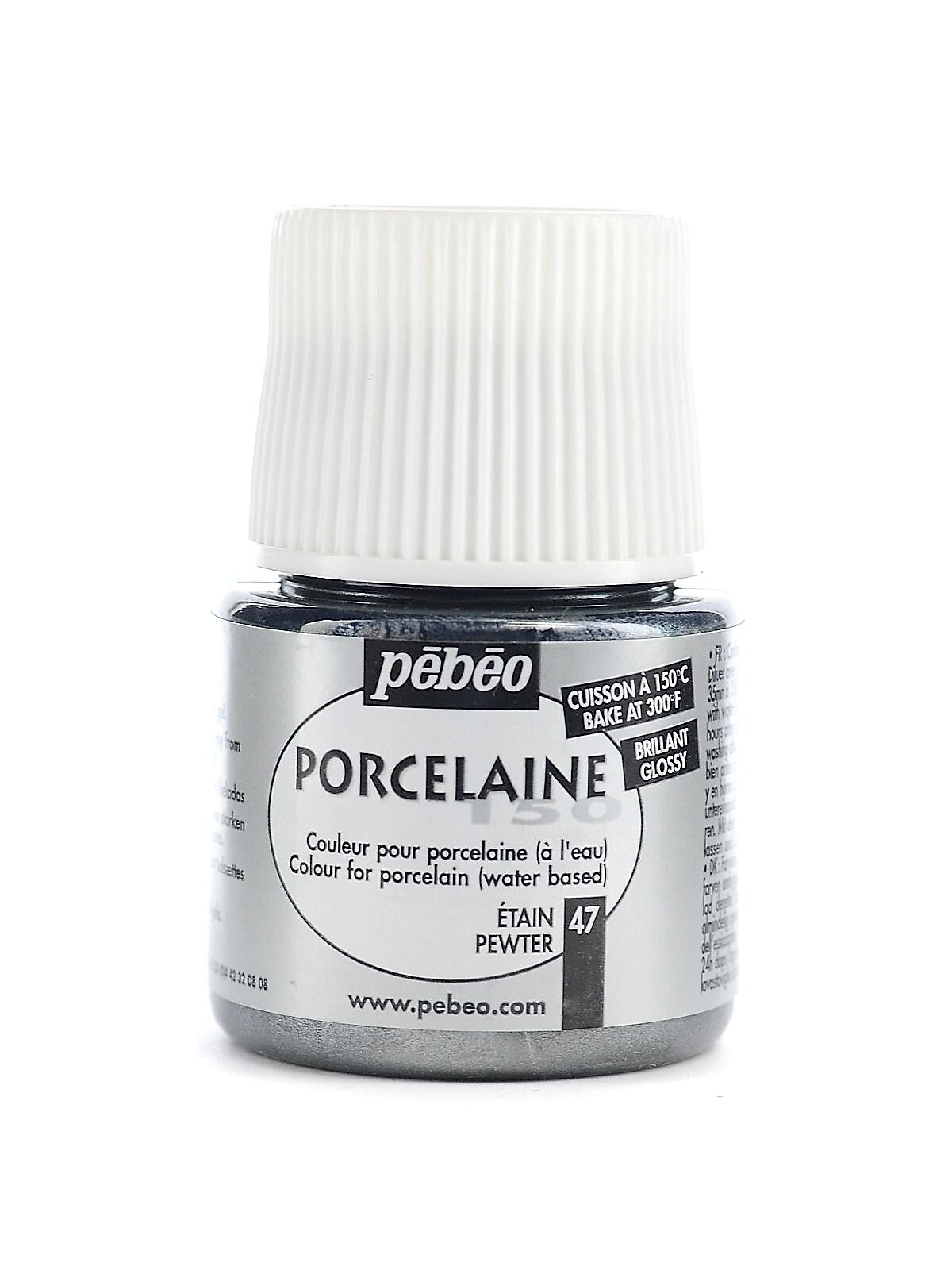 Pebeo Porcelaine 150 China Paint Pewter 45 Ml [Pack Of 3]