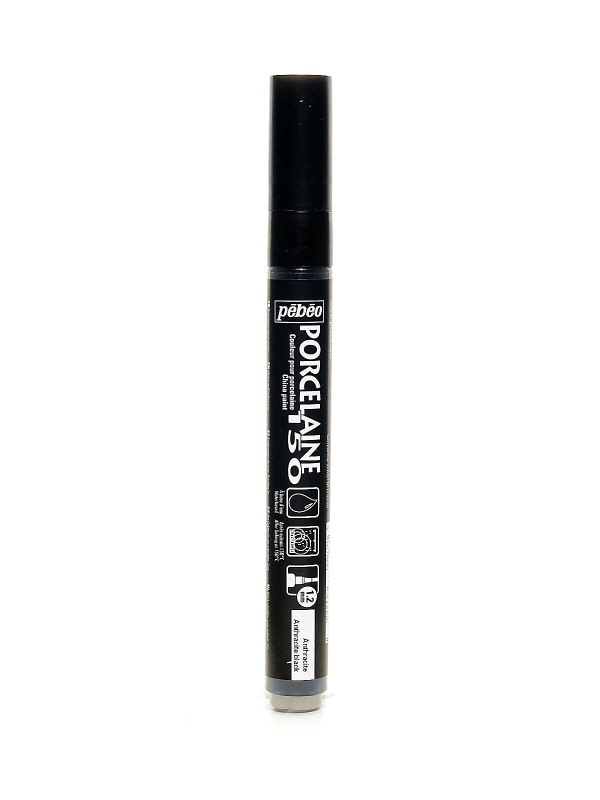 Pebeo Porcelaine 150 Markers anthracite black broad [Pack of 3]