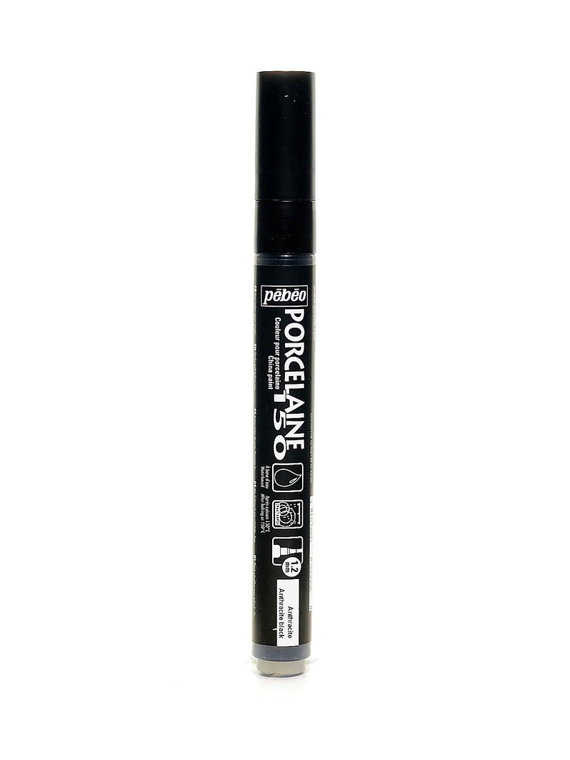 Pebeo Porcelaine 150 Markers anthracite black broad [Pack of 3]