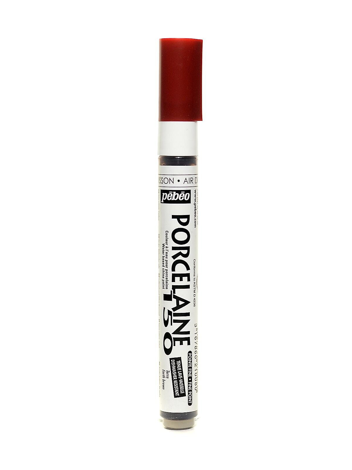 Pebeo Porcelaine 150 Markers, Earth Brown, Fine, 3/Pack (90720-PK3)