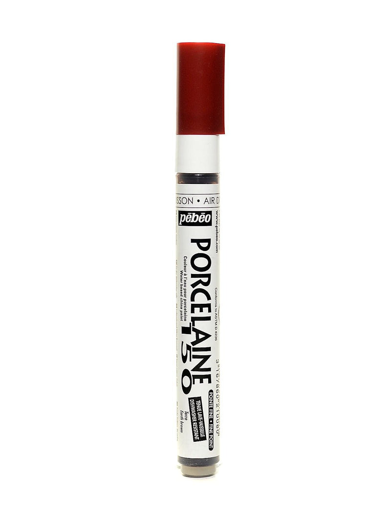 Pebeo Porcelaine 150 Markers, Earth Brown, Fine, 3/Pack (90720-PK3)