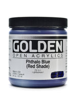 Golden Open Acrylic Colors, Phthalo Blue, Red Shade, 8Oz Jar (59858)